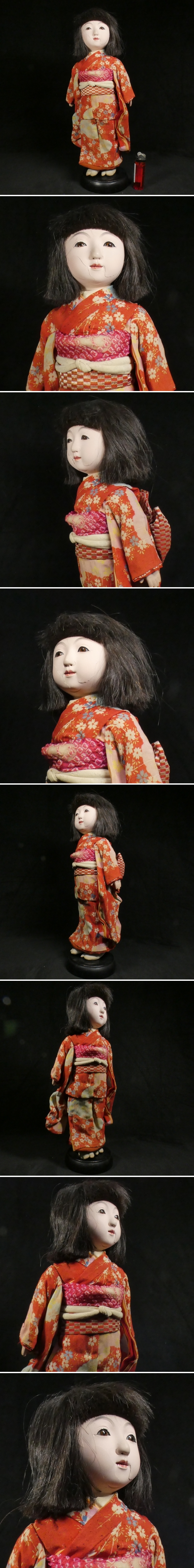 【 恵 #0054 】 市松人形 身長約37cm 可愛らしい女の子 日本人形